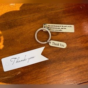Keychain, thank you gift.